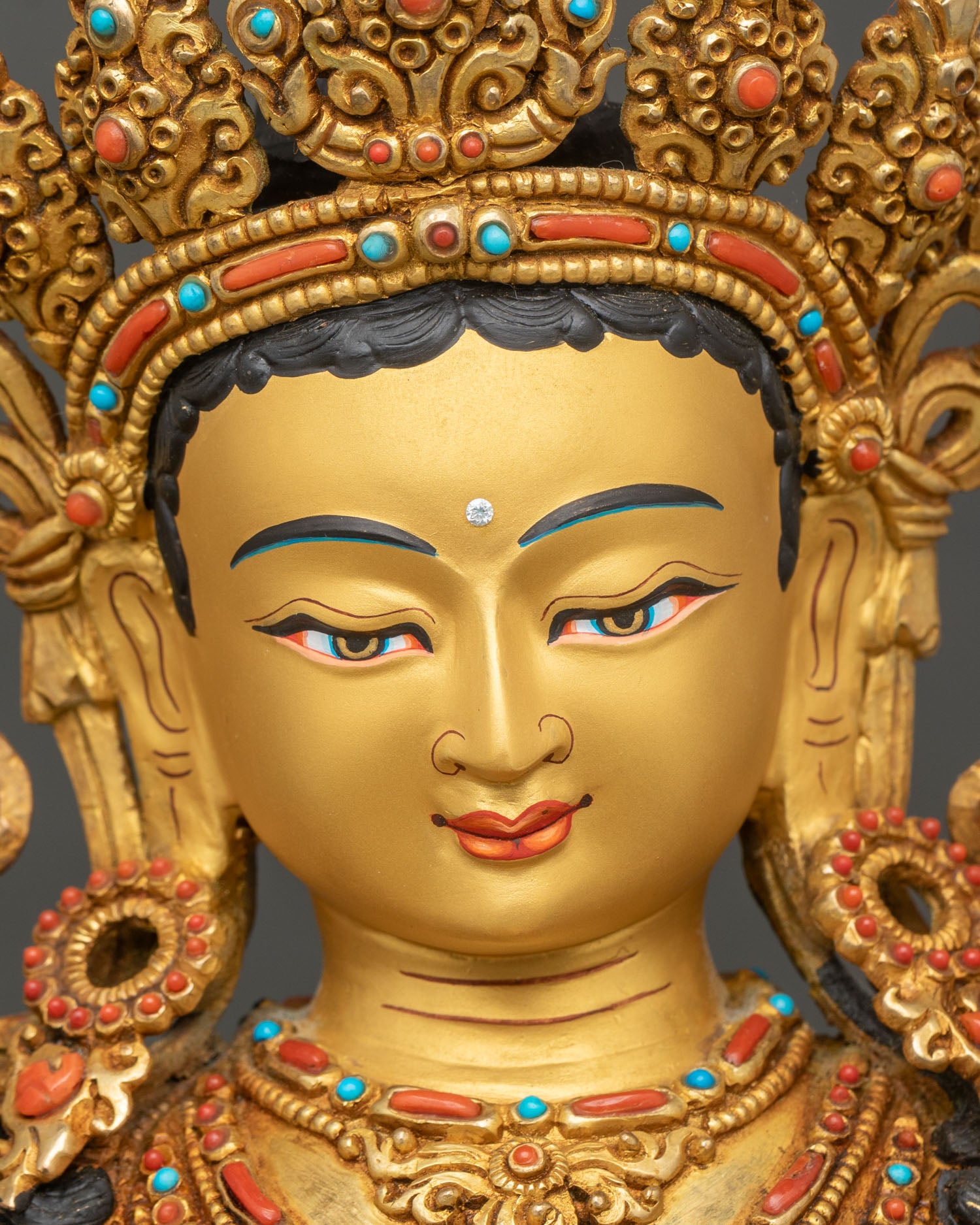 Green Tara | Gold Fire-Gilded Copper Sculpture