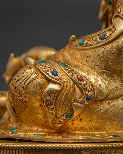 Guru Norlha Statue | Luxuriously Gold Fire-Gilded Copper Sculpture