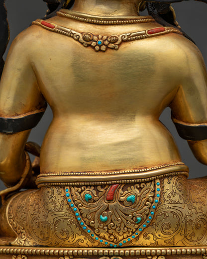 Dzambhala Statue | Wealth Manifesting Buddhist Figurine from Nepal