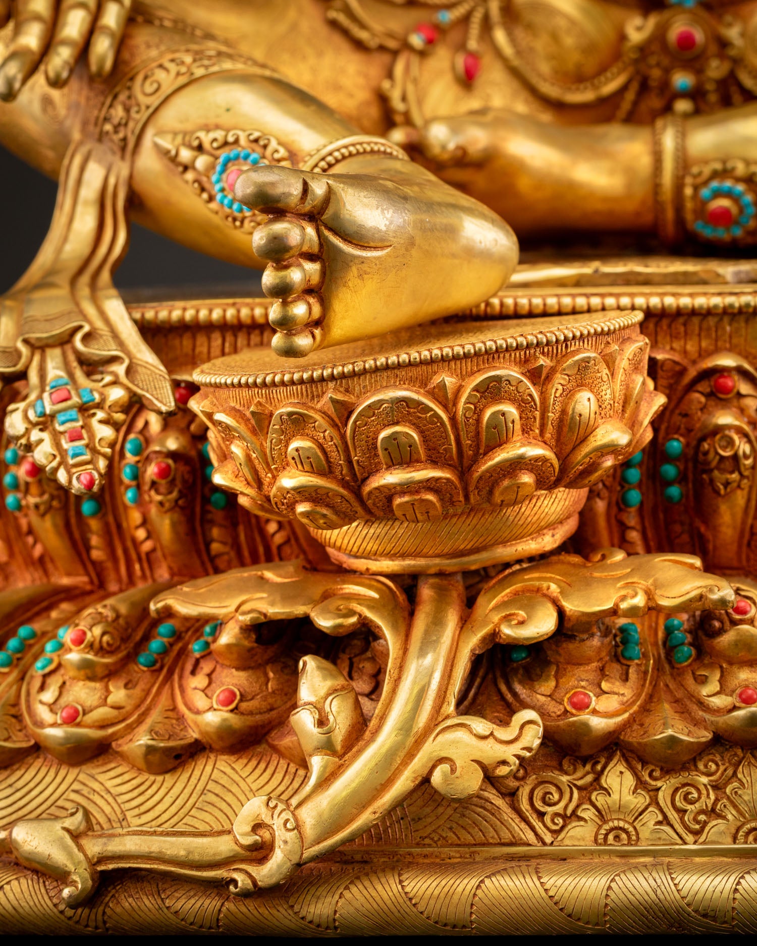 Large-Sized Green Tara Statue | Traditional Newari Craftsmanship