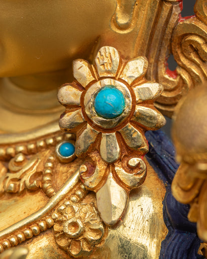 Green Tara Statue with Throne | Himalayan Meditation Sculpture