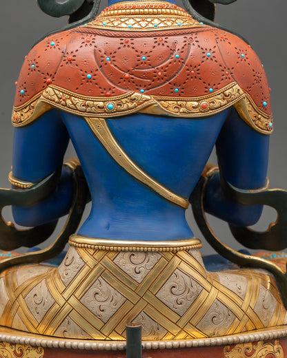 Dark Blue Vajradhara Statue | The Primordial Buddha of Tibetan Buddhism