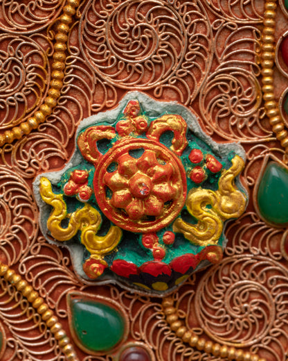 13" Enthroned Bishwo Vajra | Handcrafted Nepalese Ritual Artifact