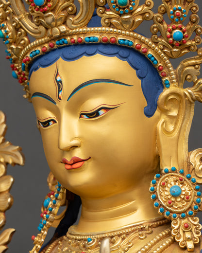 White Tara Statue from Nepal | Healing Buddhist Art