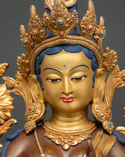 Handcrafted Green Tara Statue | Vajrayana Buddhist Artwork