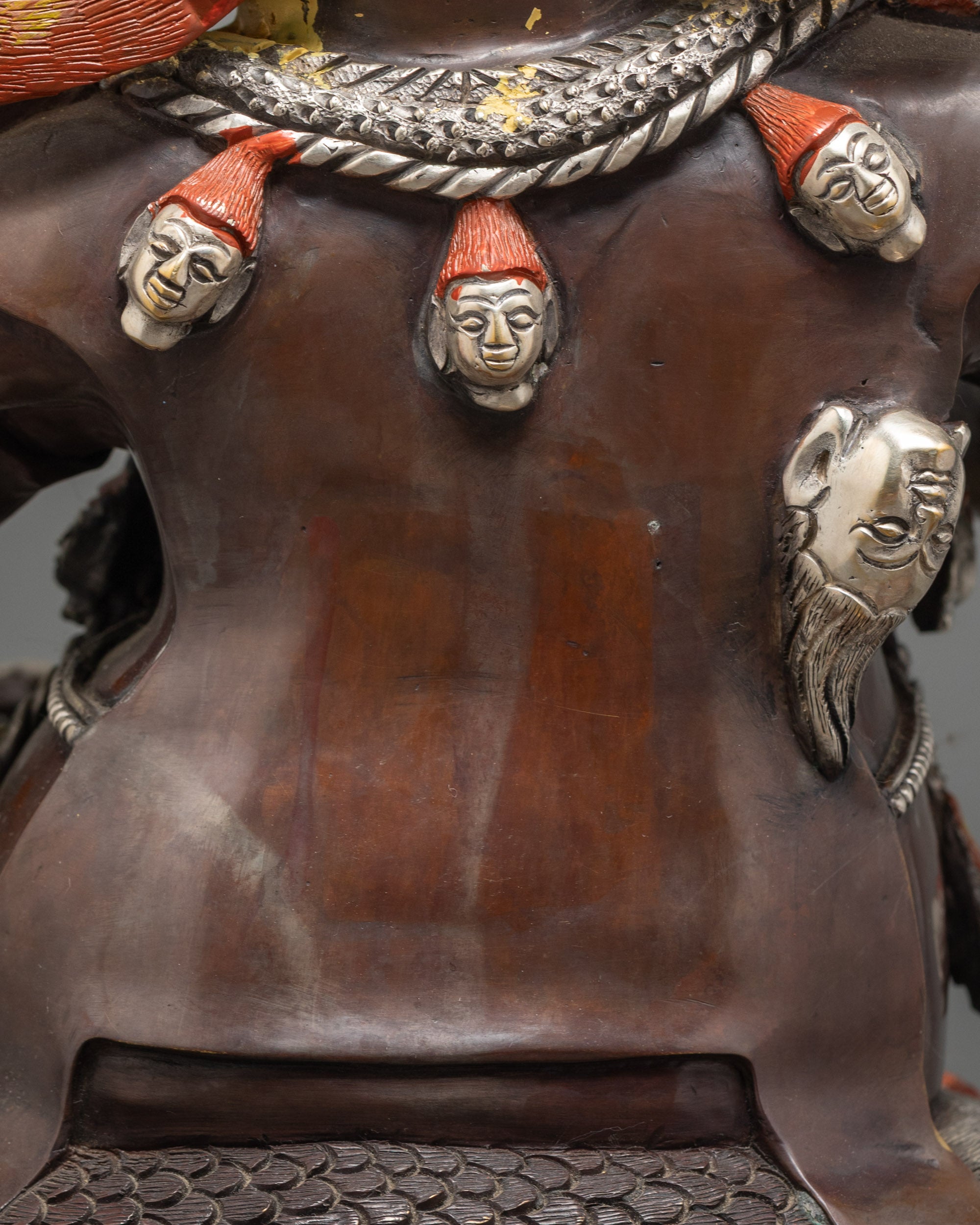 Silver Plated Rahula Statue | Handmade Tibetan Protector Deity