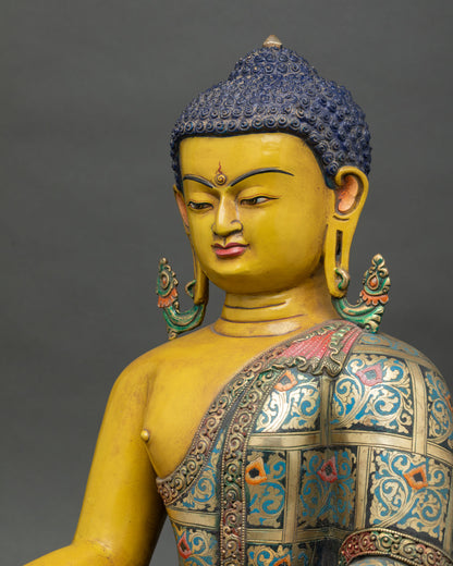Hand-Painted Shakyamuni Buddha Statue | Buddhist Art