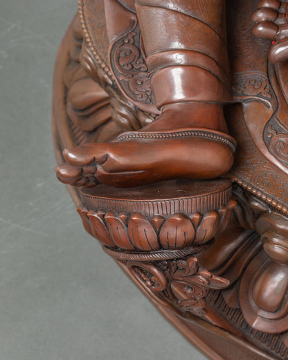 Grand Green Tara Statue | Oxidized Copper Buddhist Sculpture