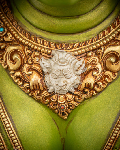 Compassionate Green Tara Statue | Hand-Painted Masterpiece Sculpture