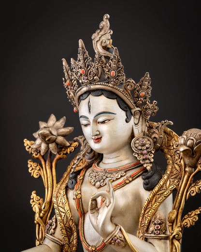 White Tara Statue | Buddhist Art of Compassion and Longevity