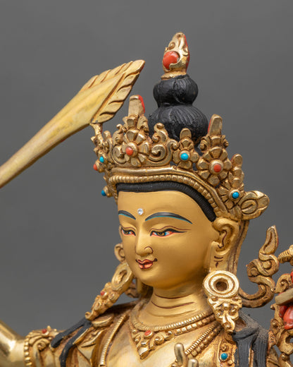 Manjushri Statue – Traditional Meditation and Spiritual Art