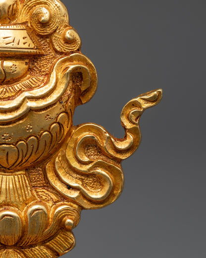 3" Gold Fire-Gilded Ashtamangala Set | Symbol of Universal Harmony