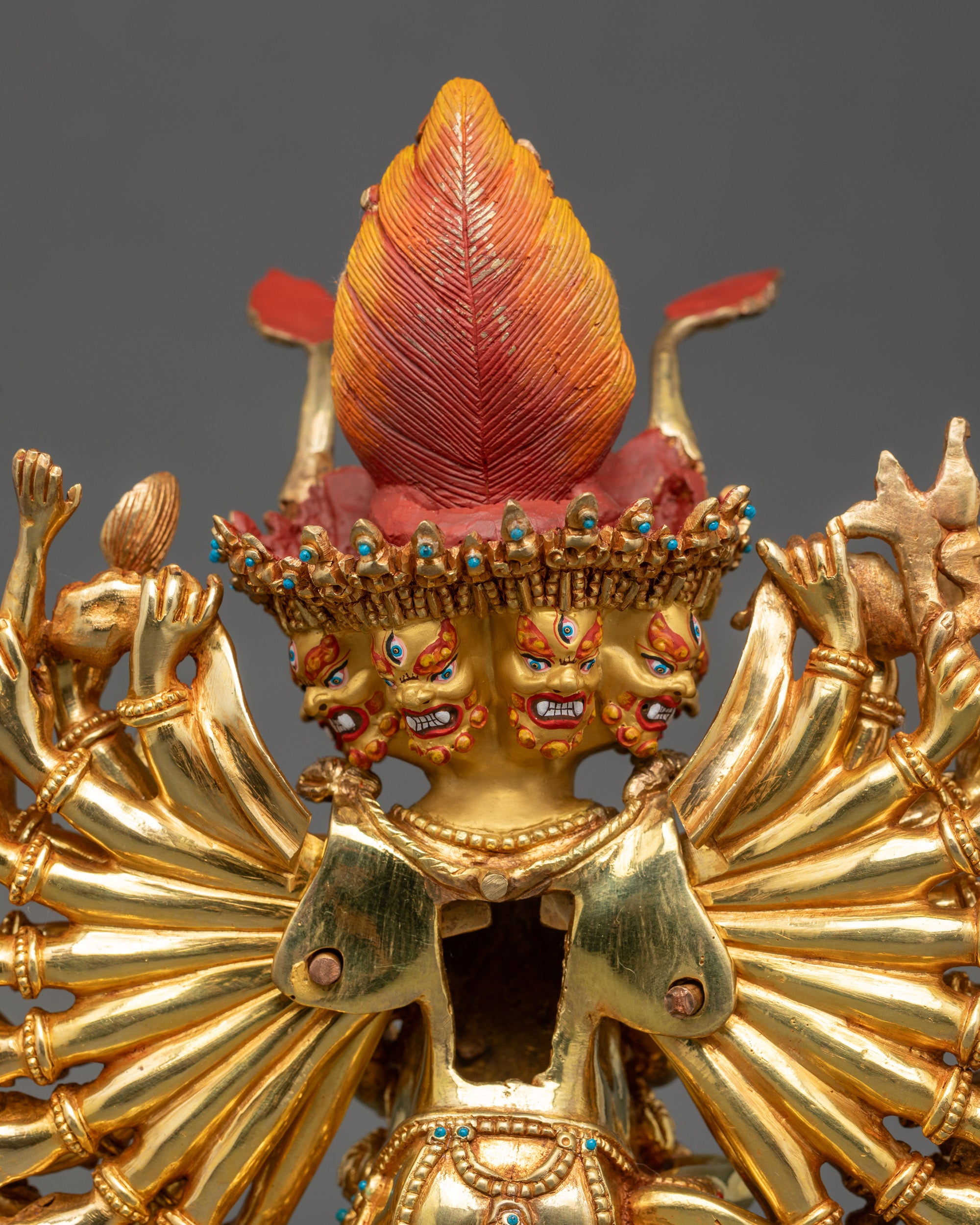 Handcrafted Yamantaka with Consort Statue | Buddhist Tantra Art