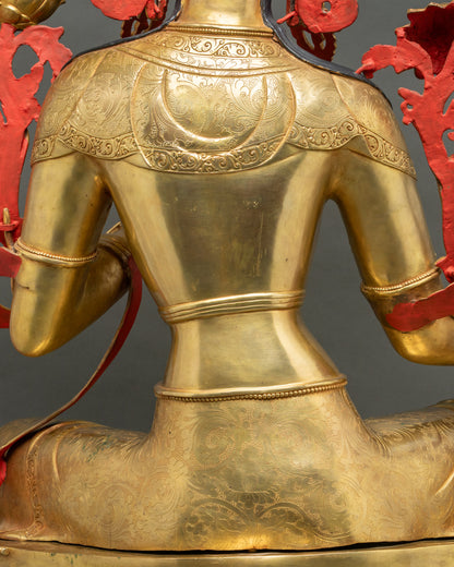 Grand Green Tara Statue | Life-Size Buddhist Goddess Figurine