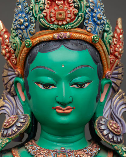 Green Tara Statue | Female Bodhisattva Buddhist Icon