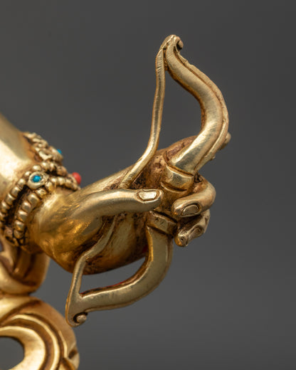 Buddhist Namgyalma Statue | Three-Faced Long-Life Deity Sculpture