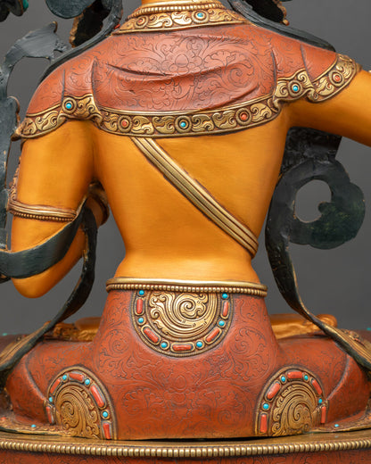 Colourful Manjushri Statue | Exquisitely Handpainted Buddhist Figurine