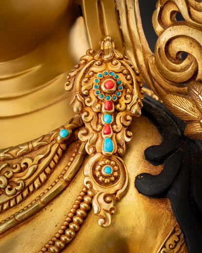 Large-Sized Green Tara Statue | Traditional Newari Craftsmanship