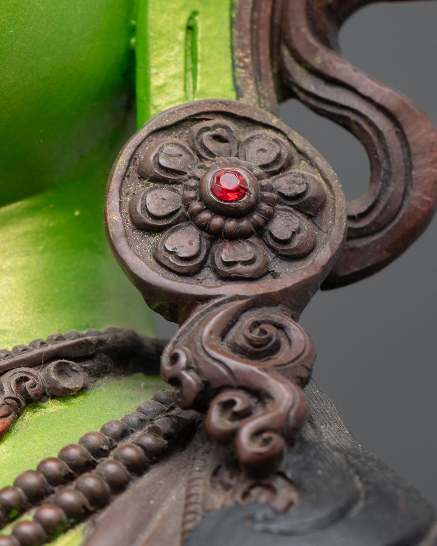 Vibrant Green Tara Statue | Goddess of Compassion Figurine