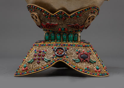 Sacred Tibetan Ritual Kapala Set | Handcrafted Skull Cups for Vajrayana