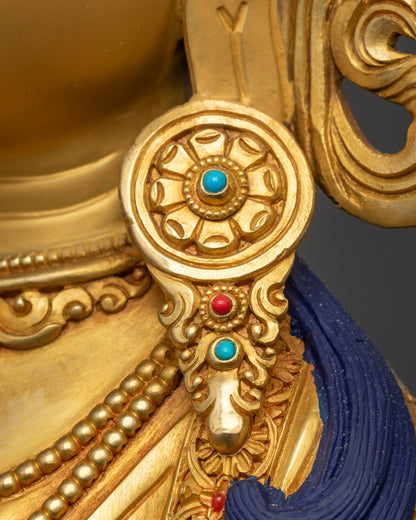 Gold Fire-Gilded White Tara Sculpture | Goddess of Long Life & Healing
