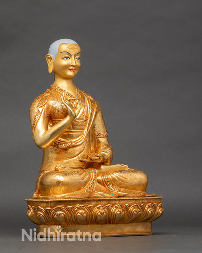 Tsongkhapa Statue Set | Handcrafted Tibetan Buddhist Figurines