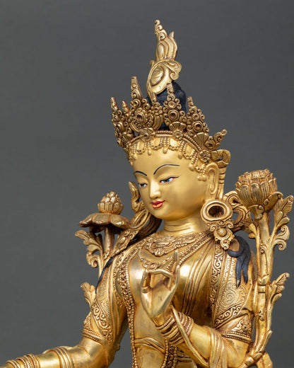 Green Tara Statue - Beloved Female Bodhisattva of Compassion