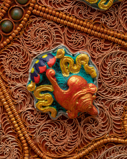 13" Hand-Carved Kartika Ritual Dagger with Throne | Ceremonial Tool