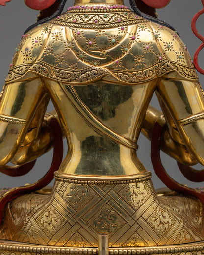 Traditional Statue of Chenrezig | Handmade Tibetan Buddhist Sculpture