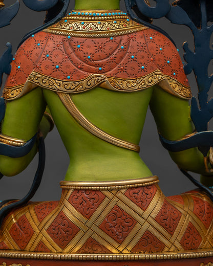 Green Tara Statue for Peace and Protection | Buddhist Deity Sculpture