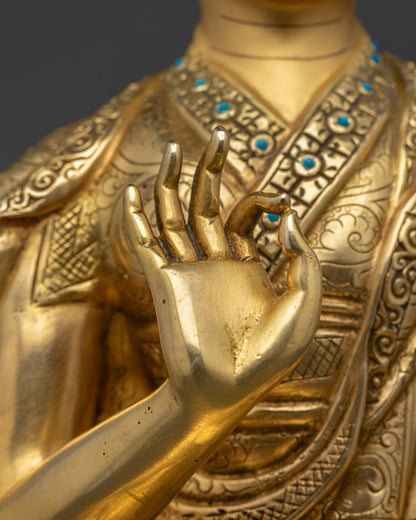 Authentic Tsongkhapa Statue Set | Traditional Buddhist Craftsmanship