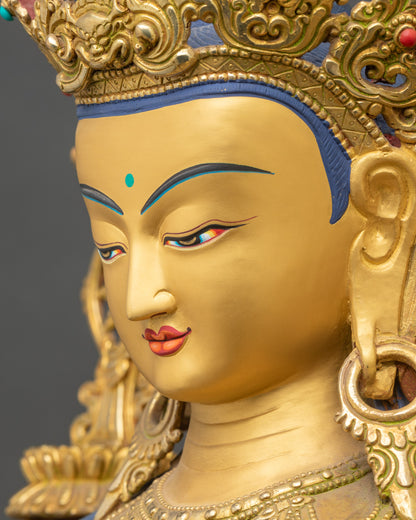 Maitreya Buddha Statue – Himalayan Buddhist Meditation Shrine Decor