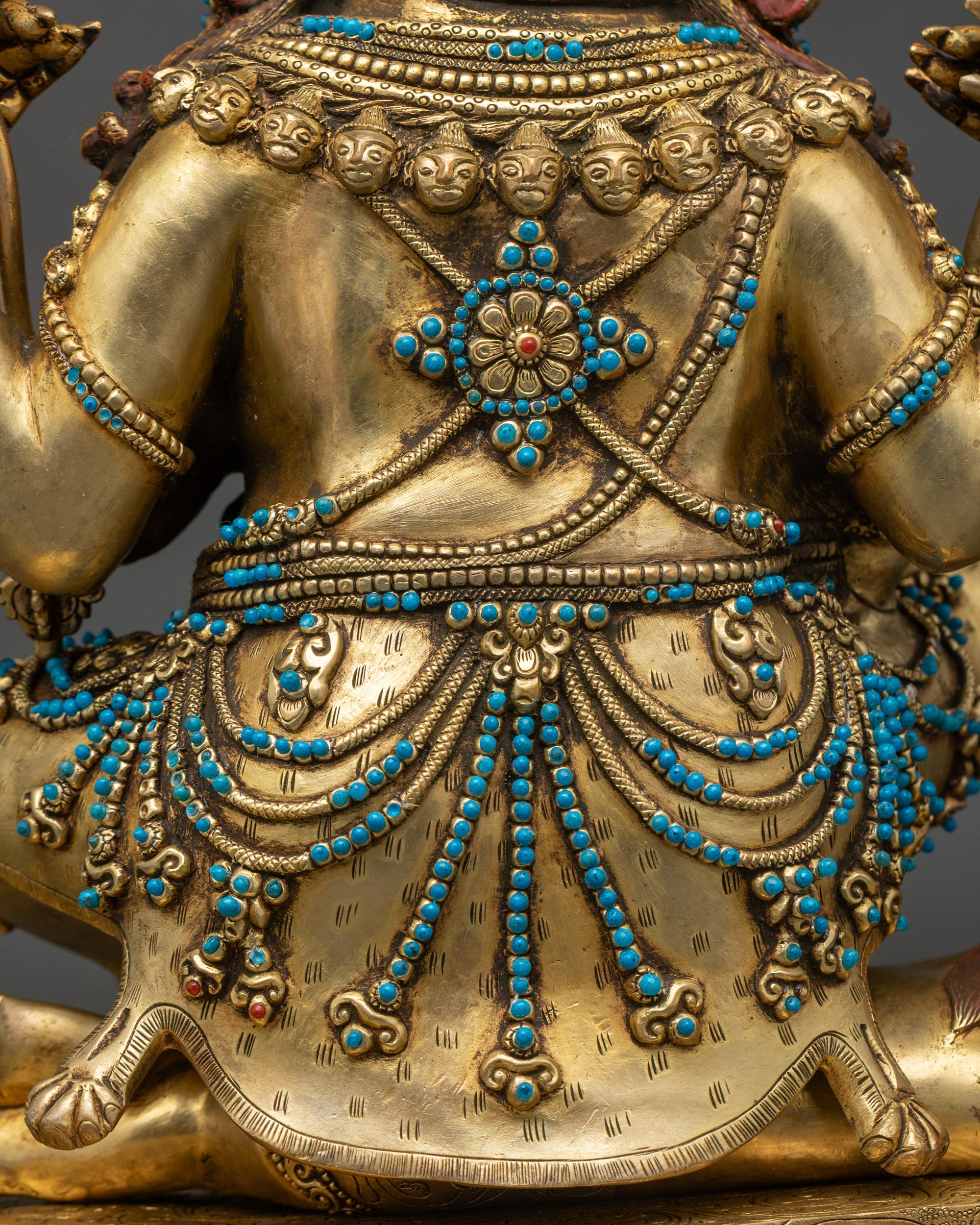 Four-Armed Mahakala Statue | Tibetan Protector Deity Sculpture
