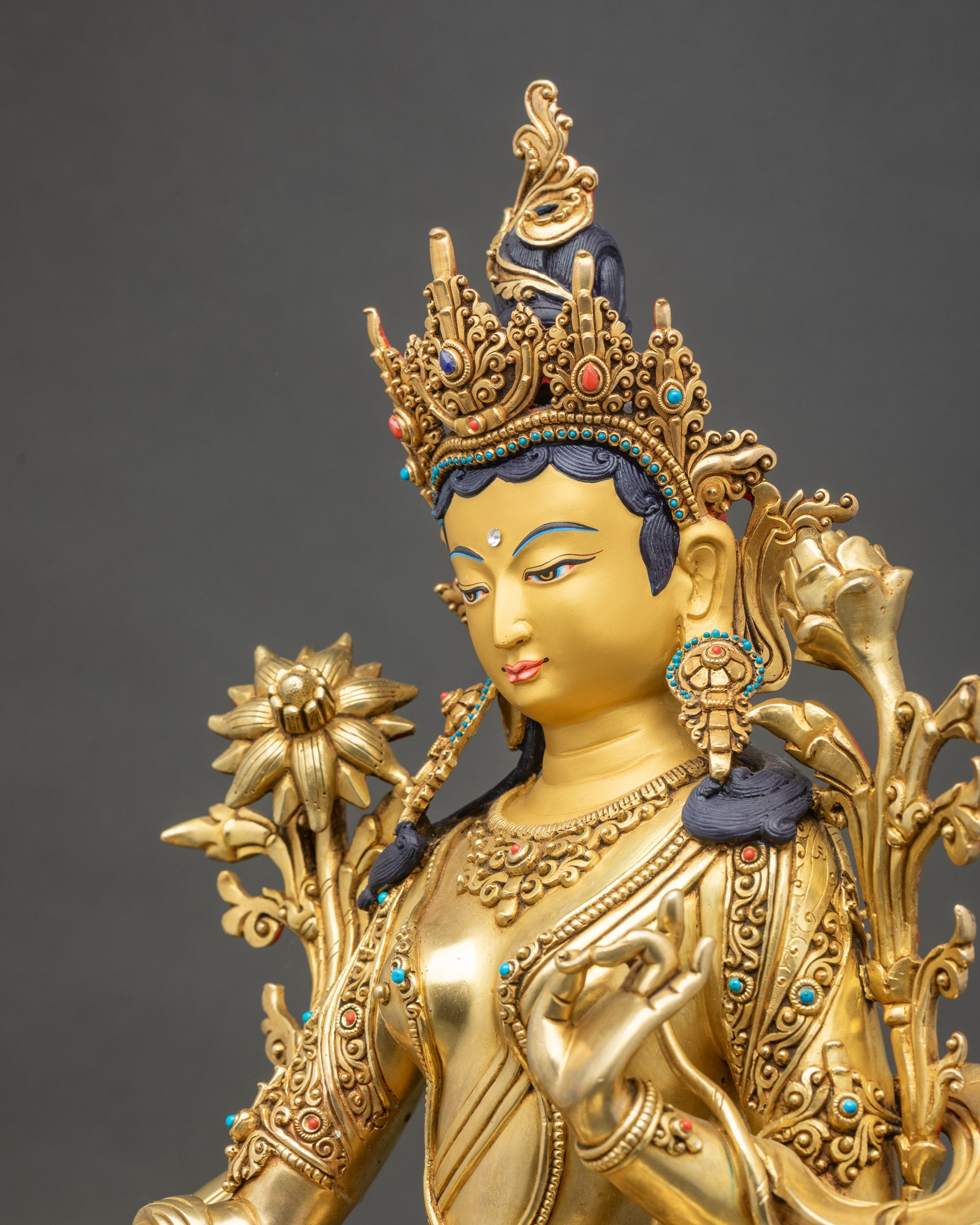Peaceful Green Tara – Handcrafted Sculpture for Inner Clarity