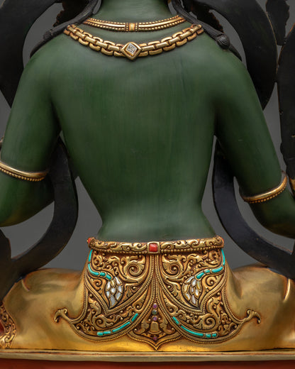 Tranquil Green Tara Statue – Embrace Courage & Inner Peace