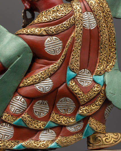 Hand-painted Dorje Drolo Statue | Fierce Deity for Courage and Blessings