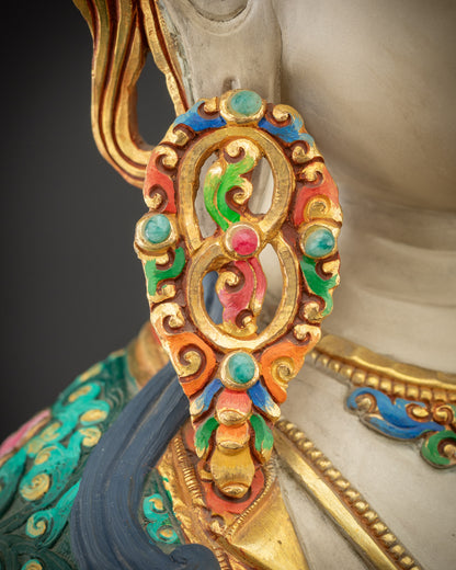 25" Serene Chenrezig Statue | Exceptional Tibetan Spiritual Sculpture