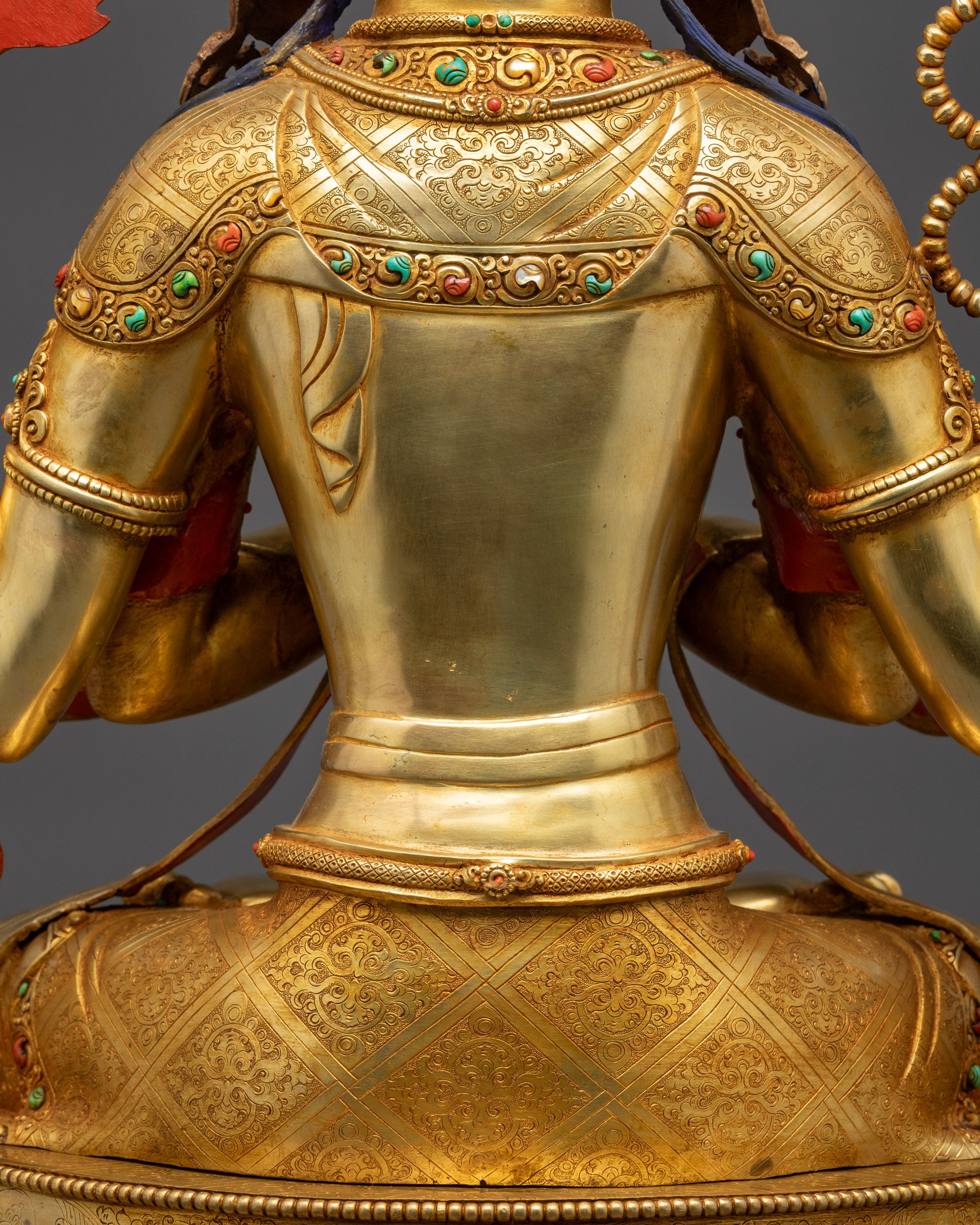 Traditional Chenrezig Statue | Gold Fire-Gilded Tibetan Buddhist Art