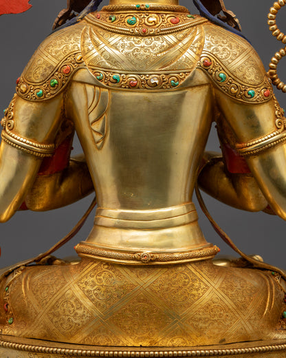 Traditional Chenrezig Statue | Gold Fire-Gilded Tibetan Buddhist Art