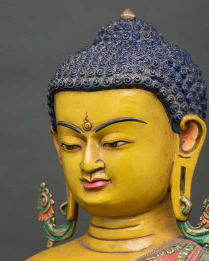 Hand-Painted Shakyamuni Buddha Statue | Buddhist Art