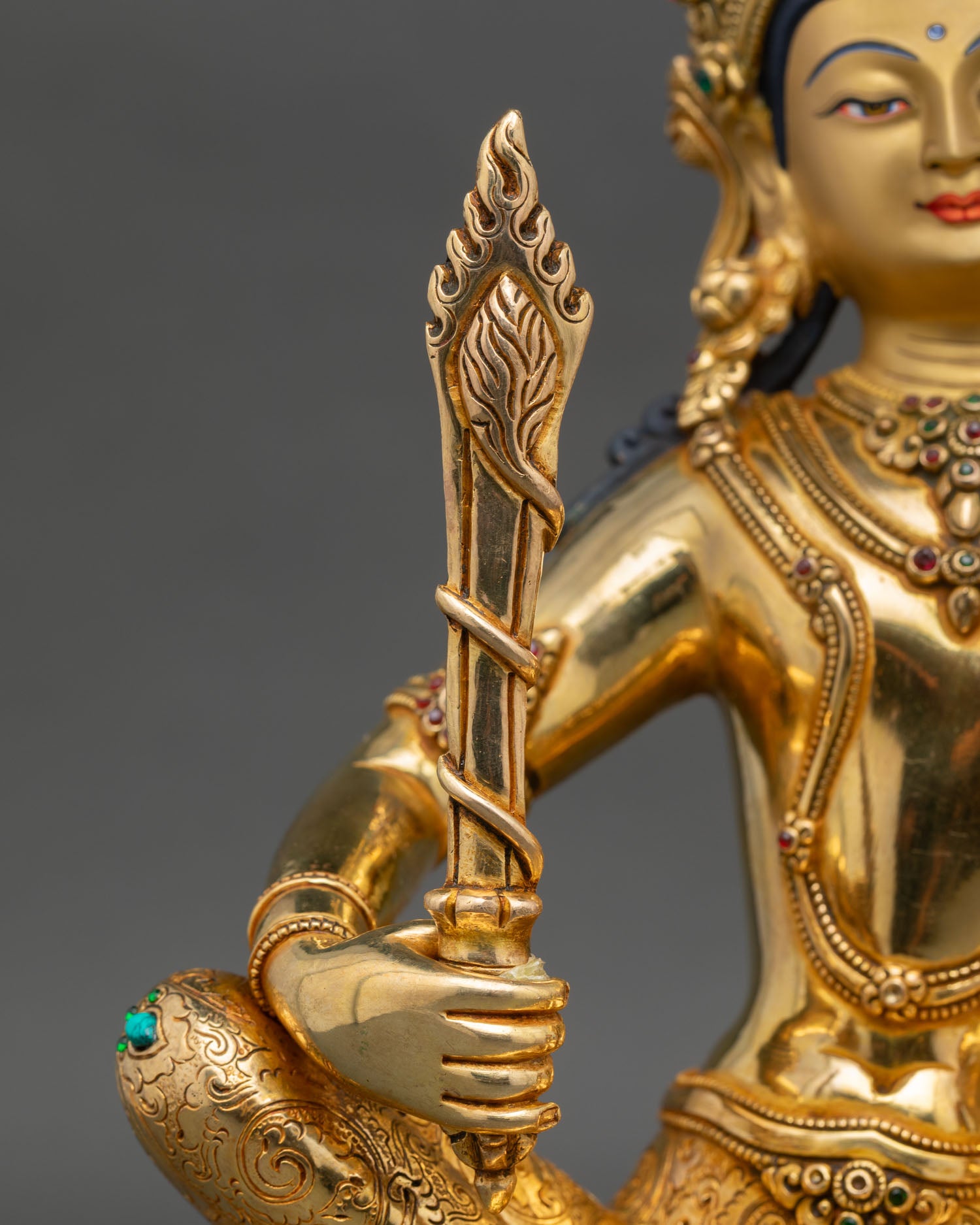 Premium Simhanada Manjushri Statue for Spiritual Practice