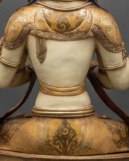 Beautiful Chenrezig Statue | Handmade Tibetan Buddhist Decor