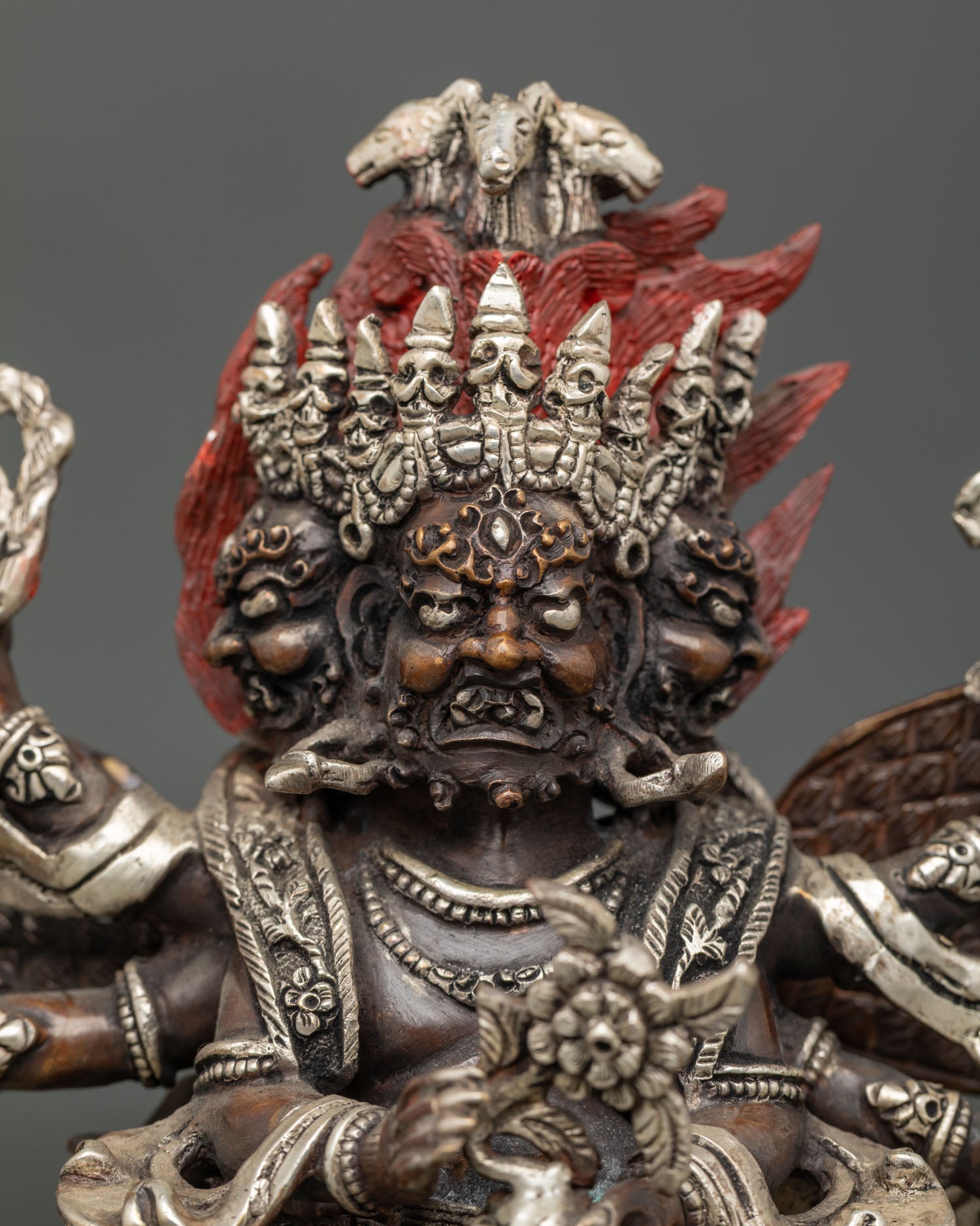 Wrathful Hayagriva Statue | Handmade Oxidized Copper Sculpture