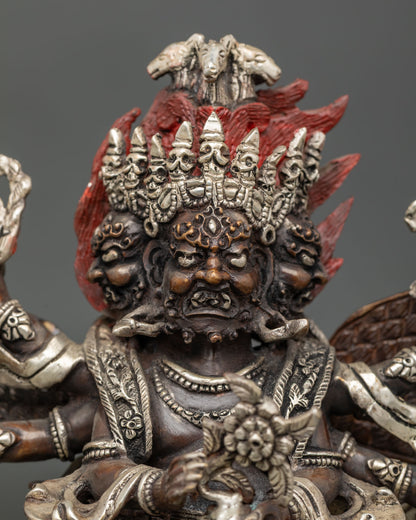 Wrathful Hayagriva Statue | Handmade Oxidized Copper Sculpture