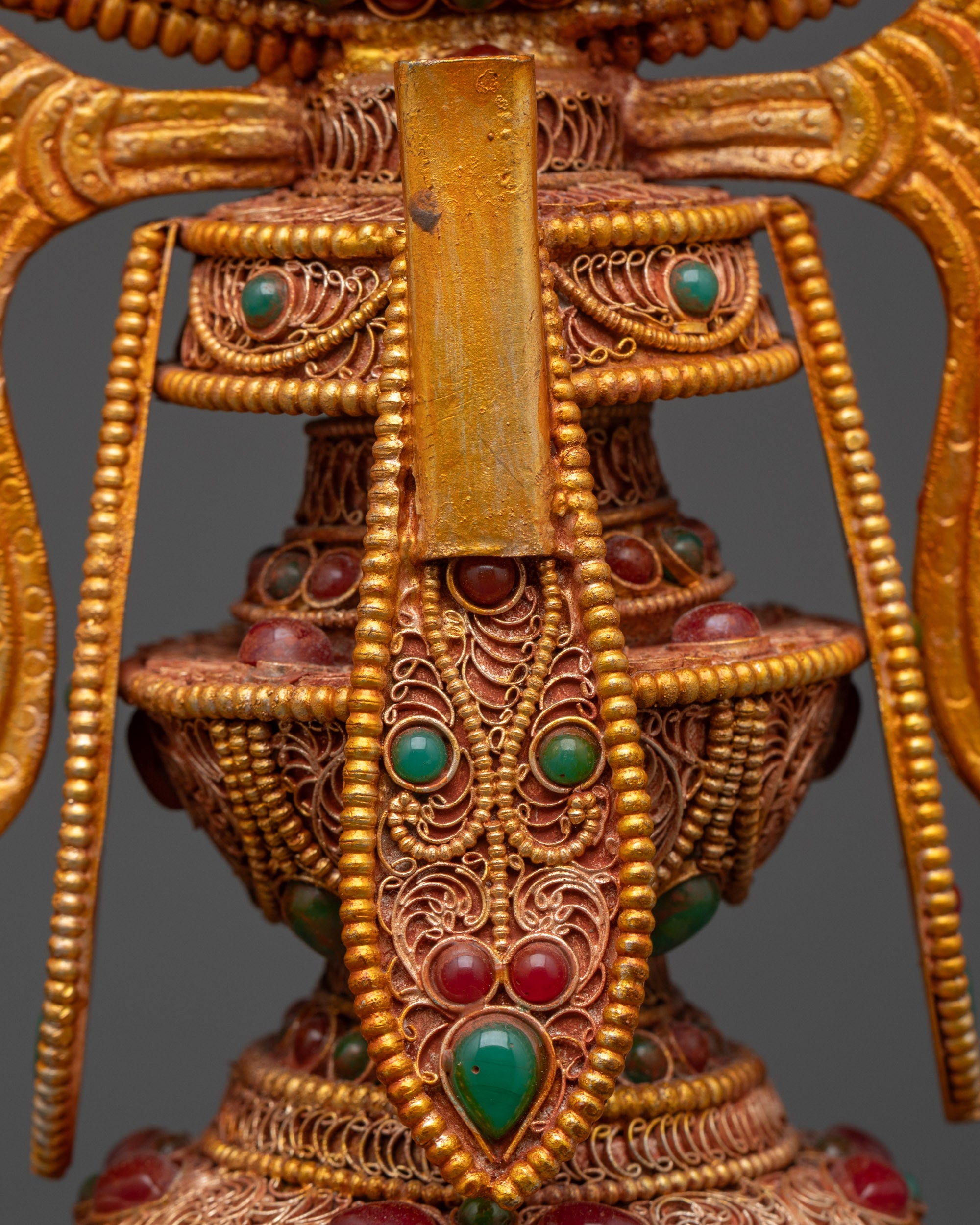 Wheel of Dharma with Kalash Base | Himalayan Buddhist Craft in Nepal