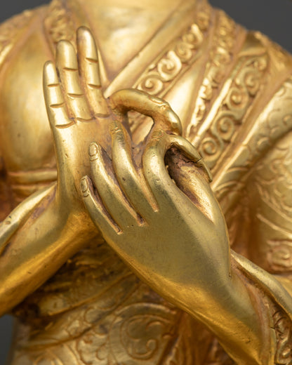 Tsongkhapa Statue Set with Two Disciples | Lost-Wax Craftsmanship