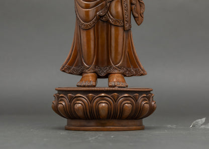 Hand-carved Sculpture of Buddha's Two Disciples