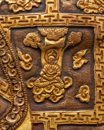 Shakyamuni Buddha Statue | Brown Oxidized Copper Sculpture