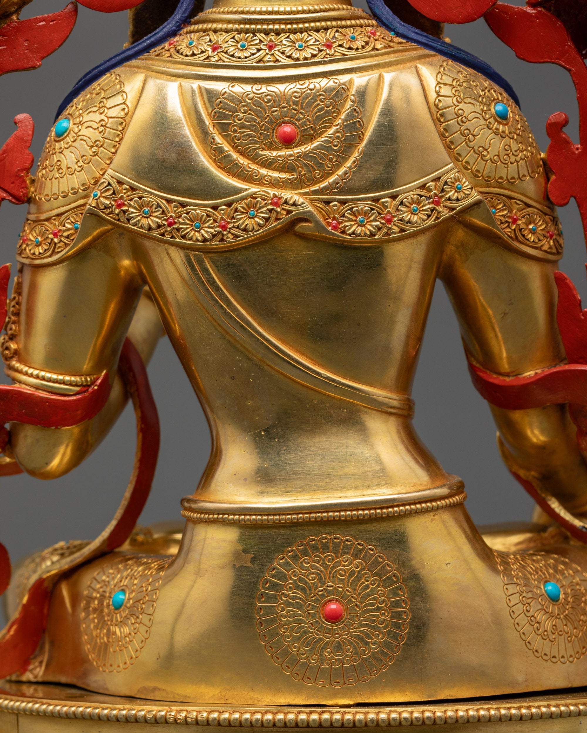 Gold Fire-Gilded White Tara Sculpture | Goddess of Long Life & Healing