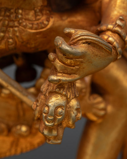 Chakrasamvara Yab-Yum Statue | Fire Gilded Buddhist Sculpture